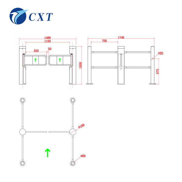Supermarket professional column-type brushless swing gate