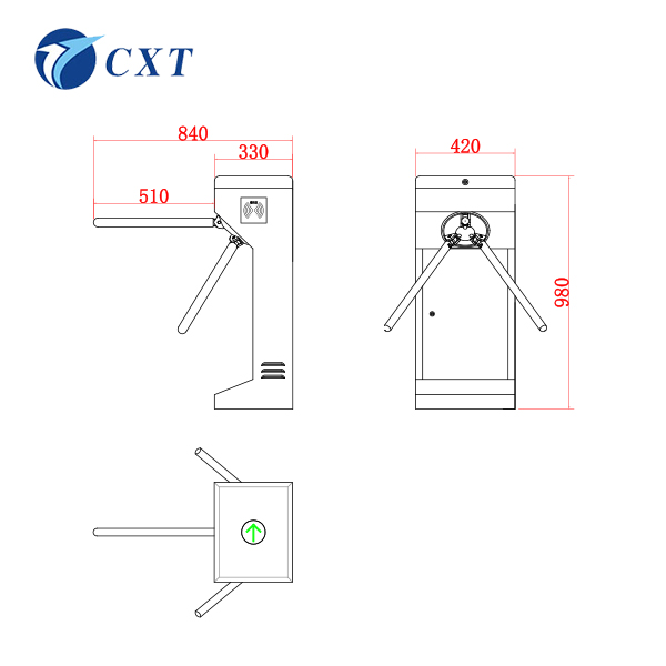Semi-automatic vertical tripod turnstile (solenoid valve)