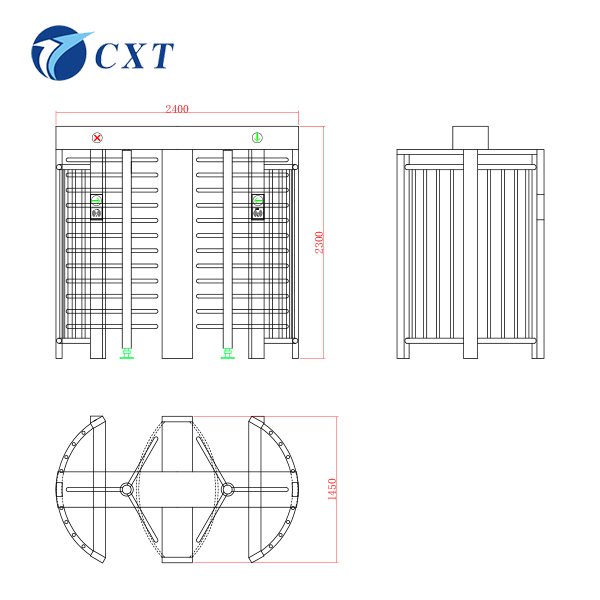 Fully automatic full-height rotating gate/double door