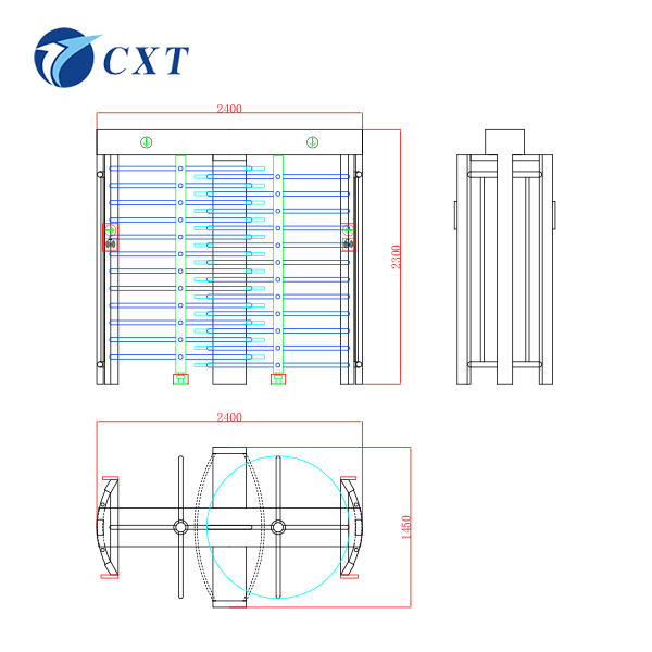 Semi-automatic full-height rotary gate/double door